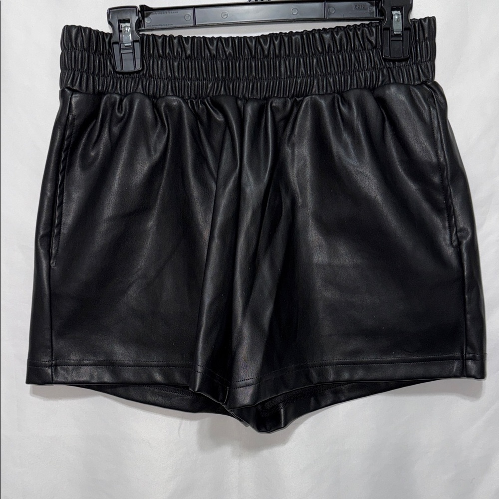 SOLD - CI Sono Black Faux Leather Shorts